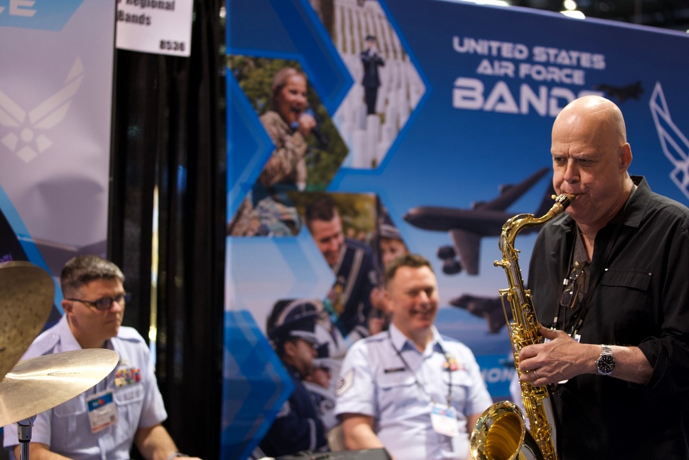 Bob Sheppard with USAF bandsmen