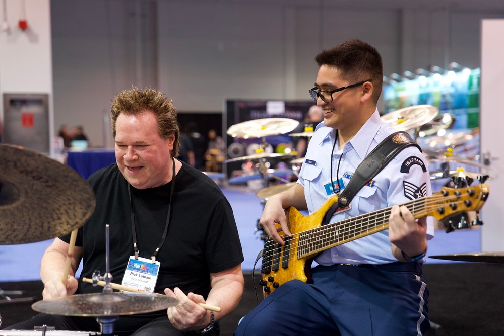 SSgt Alex Valdez and Rick Latham at NAMM