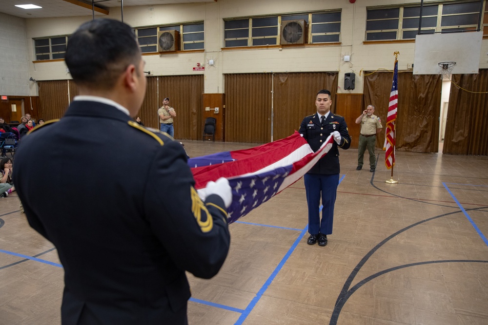 New Jersey National Guard Recruiters Teach Cub Scouts How to Fold American Flag