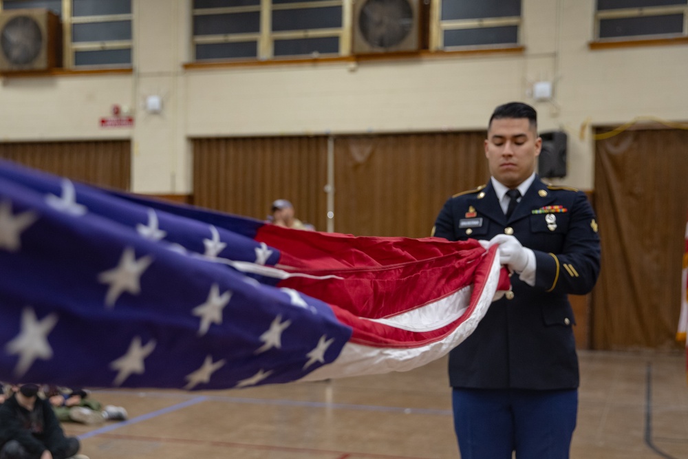 New Jersey National Guard Recruiters Teach Cub Scouts How to Fold American Flag