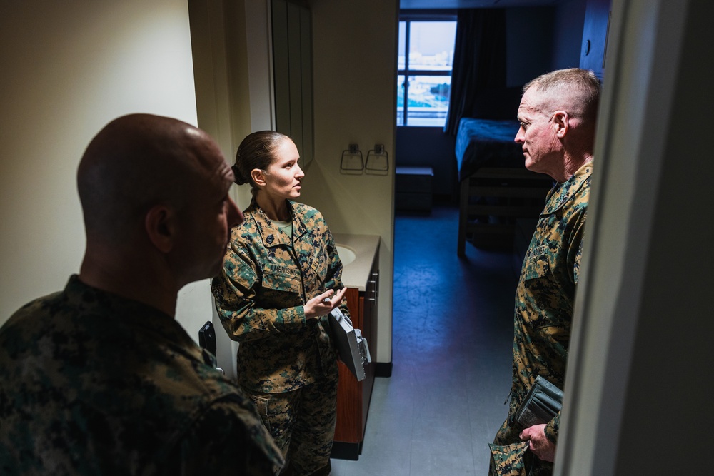 Deputy Commandant for Installations and Logistics tours Okinawa barracks, ensures housing compliance