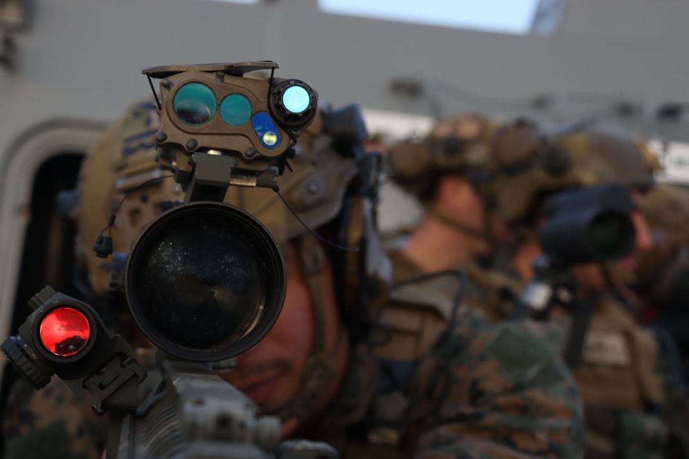 USS Green Bay provides sniper over watch for VBSS