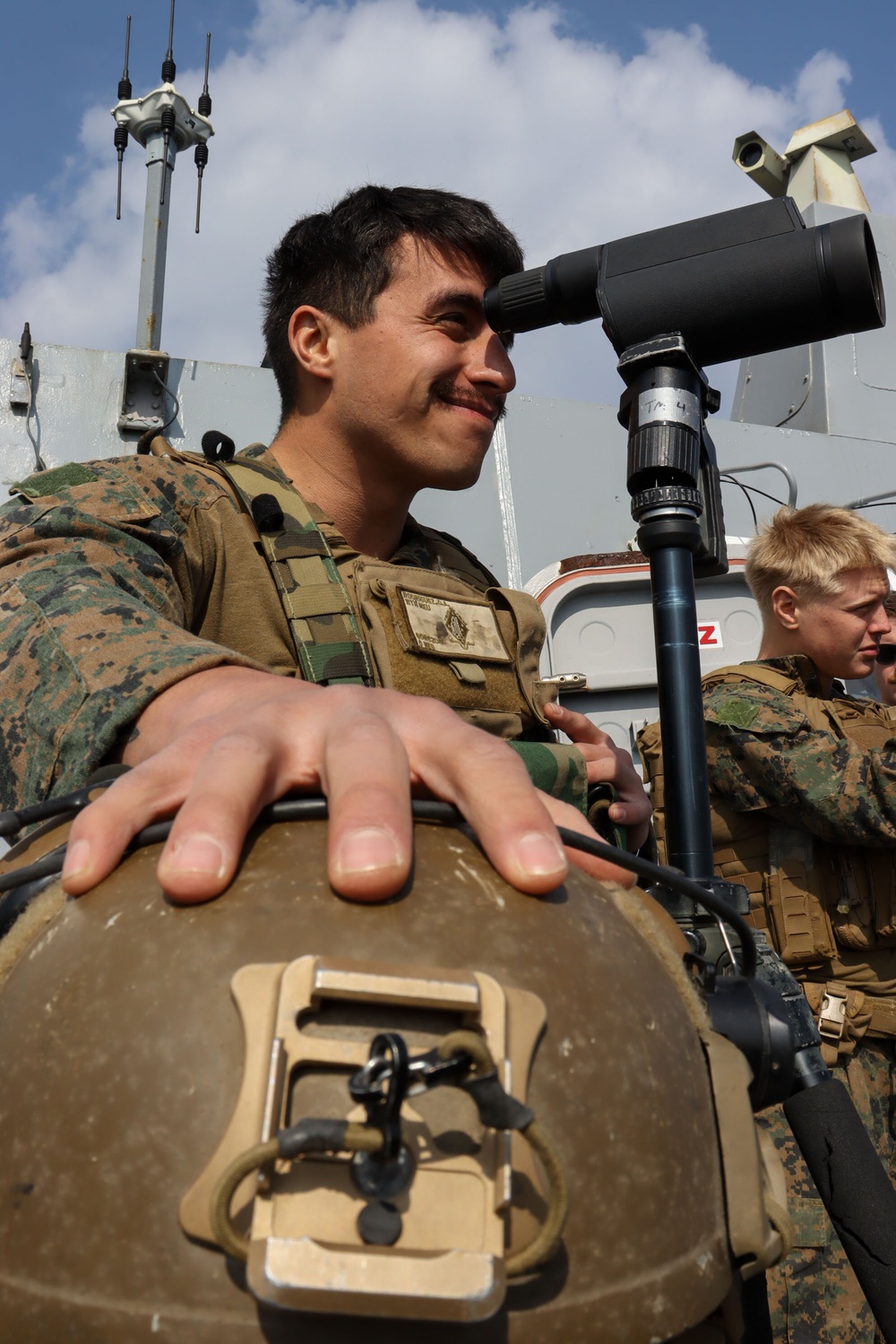 USS Green Bay provides sniper over watch for VBSS