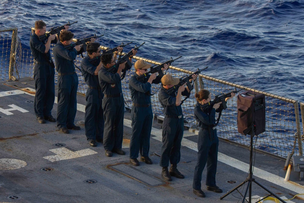 21-Gun Salute Practice Aboard Daniel Inouye