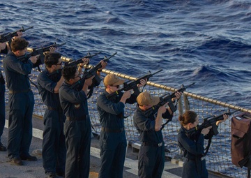 21-Gun Salute Practice Aboard Daniel Inouye