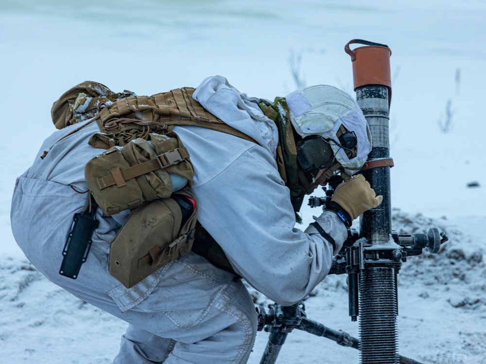 Norwegian Army Showcases the 81 mm Mortar in Arctic Environment with U.S. Marines