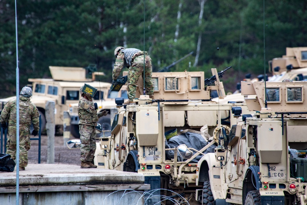 Task Force Provider Soldiers participate in a convoy live fire exercise