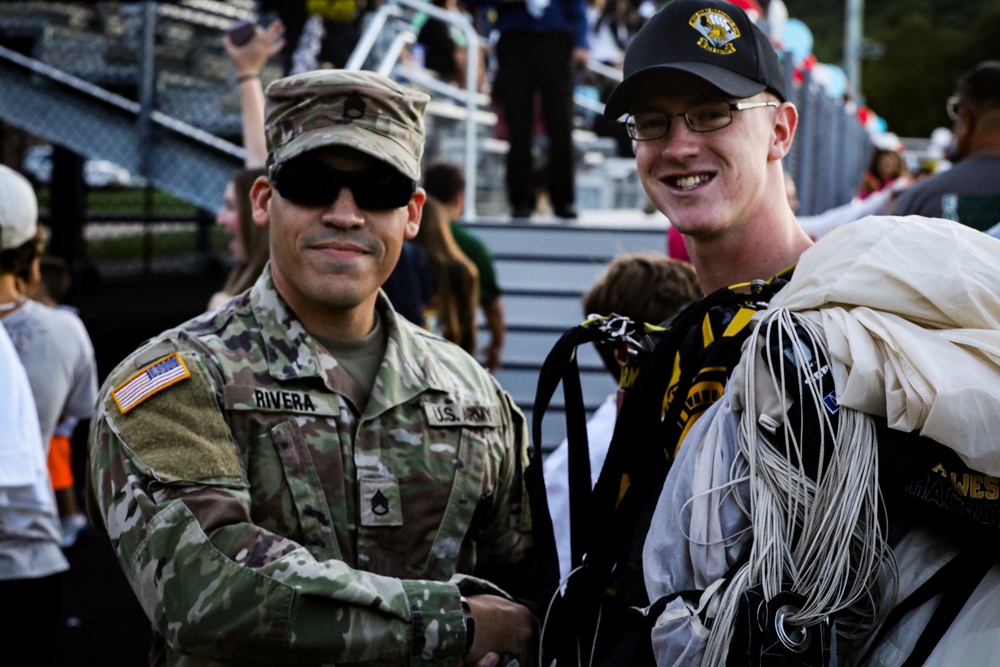 Recruiters and Golden Knights Support Kinnelon Highschool Football Military Appreciation Game