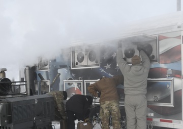 Services trains, tests, and serves up a Hot lunch on a Cold Day in February