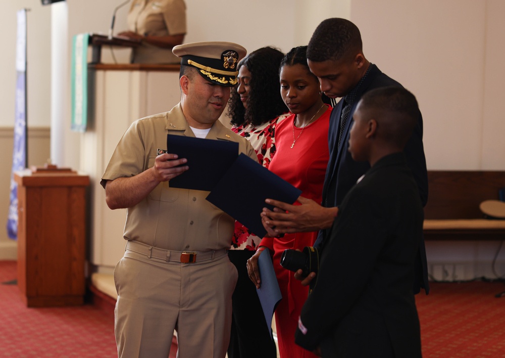 Nigeria native HM1 Nwagbara retires at Quantico Chapel