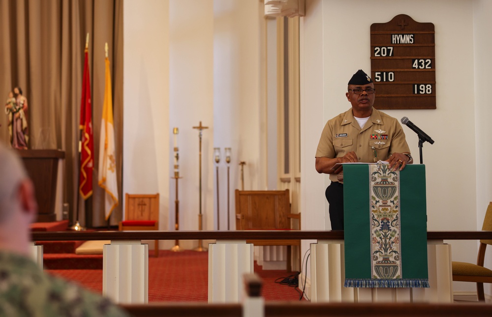 Nigeria native HM1 Nwagbara retires at Quantico Chapel