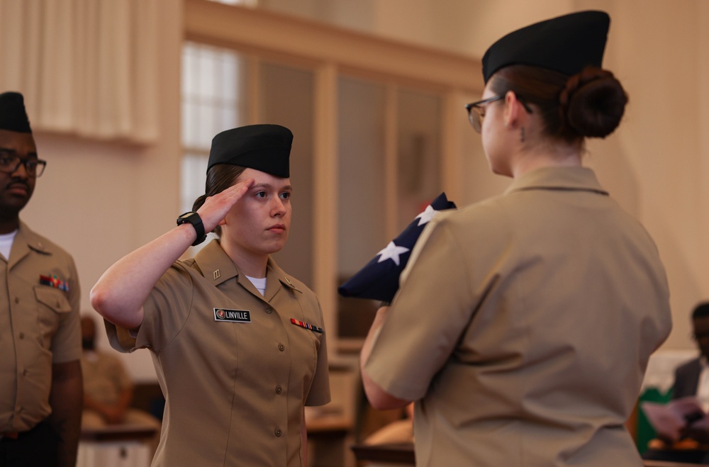 Nigeria native HM1 Nwagbara retires at Quantico Chapel