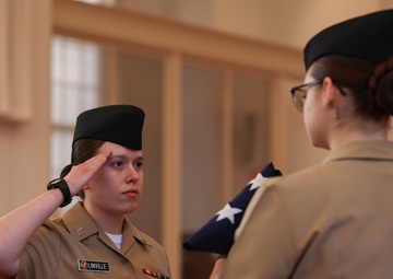 Nigeria native HM1 Nwagbara retires at Quantico Chapel