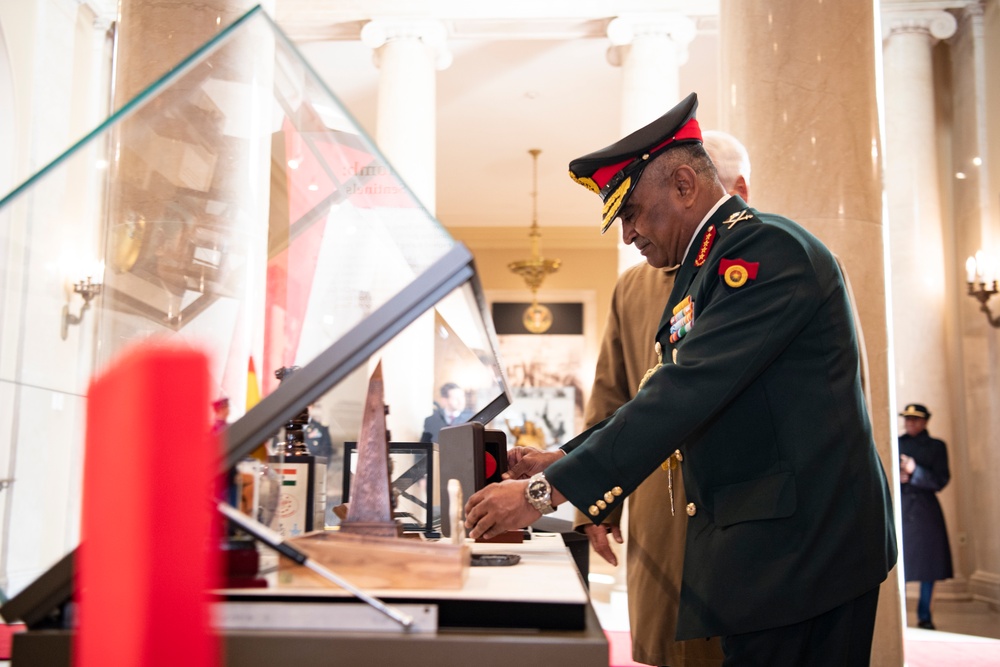 Chief of Staff of the India Army Gen. Manoj Pande Participates in an Army Full Honors Wreath-Laying Ceremony at the Tomb of the Unknown Soldier