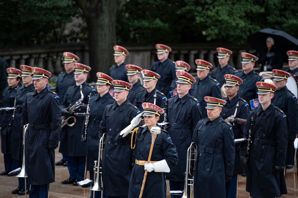 Chief of Staff of the India Army Gen. Manoj Pande Participates in an Army Full Honors Wreath-Laying Ceremony at the Tomb of the Unknown Soldier