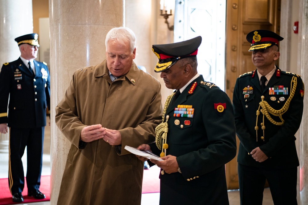 Chief of Staff of the India Army Gen. Manoj Pande Participates in an Army Full Honors Wreath-Laying Ceremony at the Tomb of the Unknown Soldier