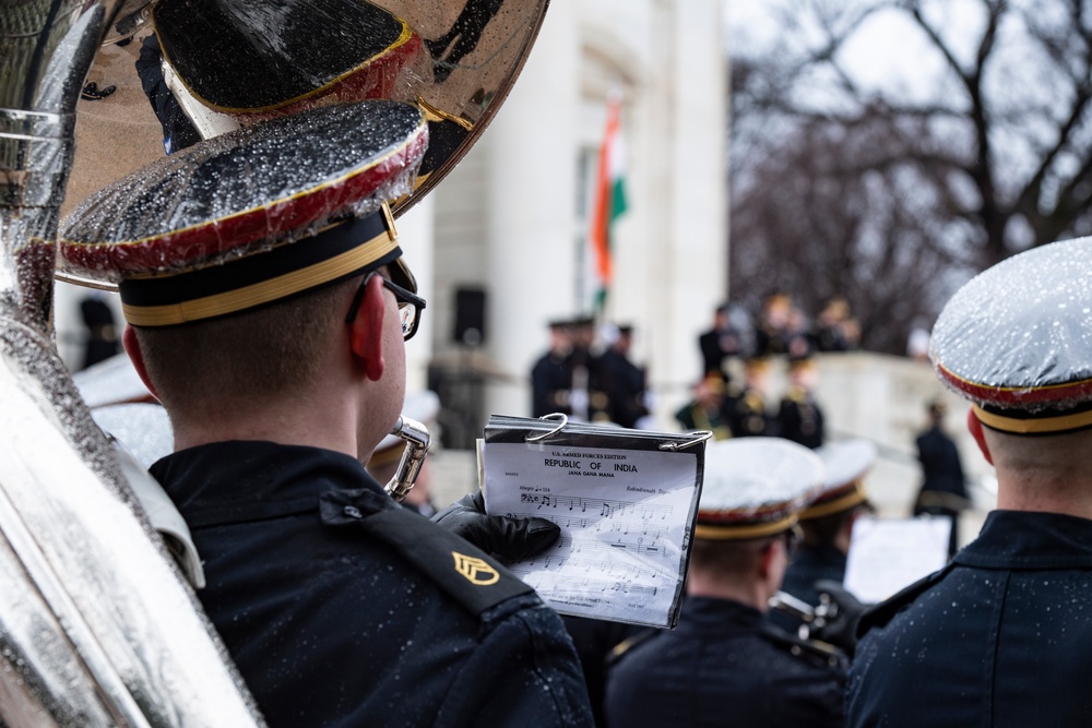 Chief of Staff of the India Army Gen. Manoj Pande Participates in an Army Full Honors Wreath-Laying Ceremony at the Tomb of the Unknown Soldier