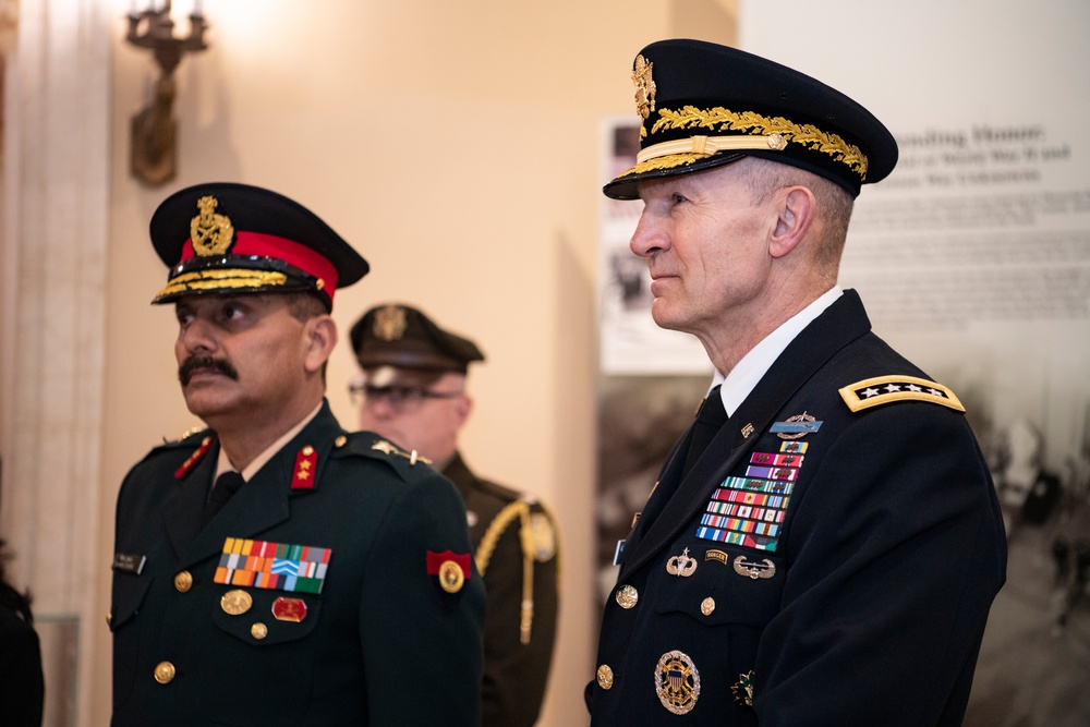 Chief of Staff of the India Army Gen. Manoj Pande Participates in an Army Full Honors Wreath-Laying Ceremony at the Tomb of the Unknown Soldier