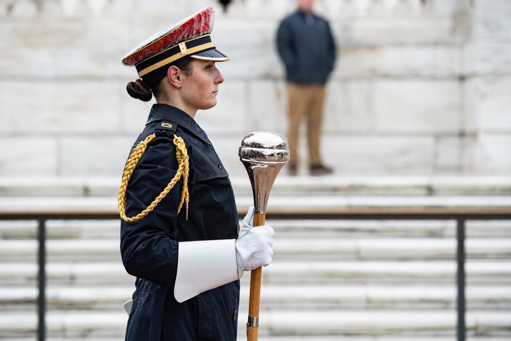 Chief of Staff of the India Army Gen. Manoj Pande Participates in an Army Full Honors Wreath-Laying Ceremony at the Tomb of the Unknown Soldier