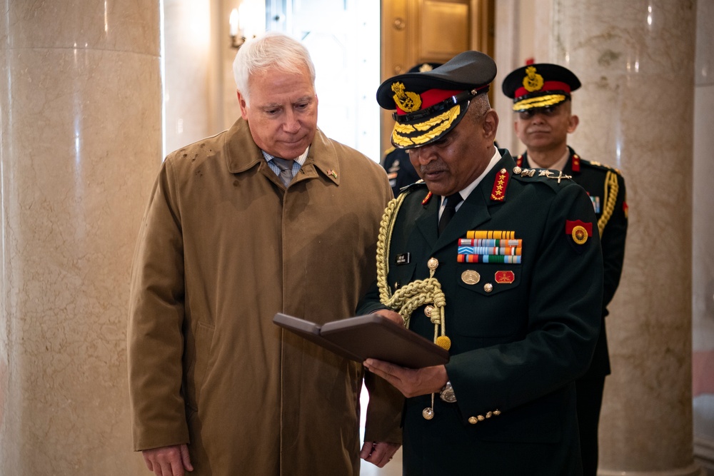 Chief of Staff of the India Army Gen. Manoj Pande Participates in an Army Full Honors Wreath-Laying Ceremony at the Tomb of the Unknown Soldier