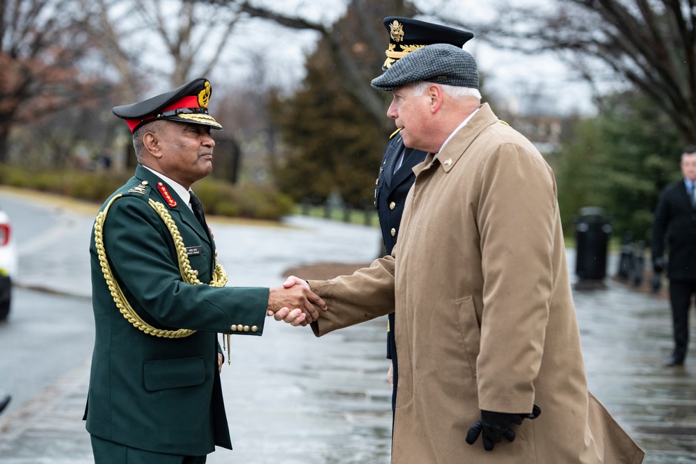 Chief of Staff of the India Army Gen. Manoj Pande Participates in an Army Full Honors Wreath-Laying Ceremony at the Tomb of the Unknown Soldier