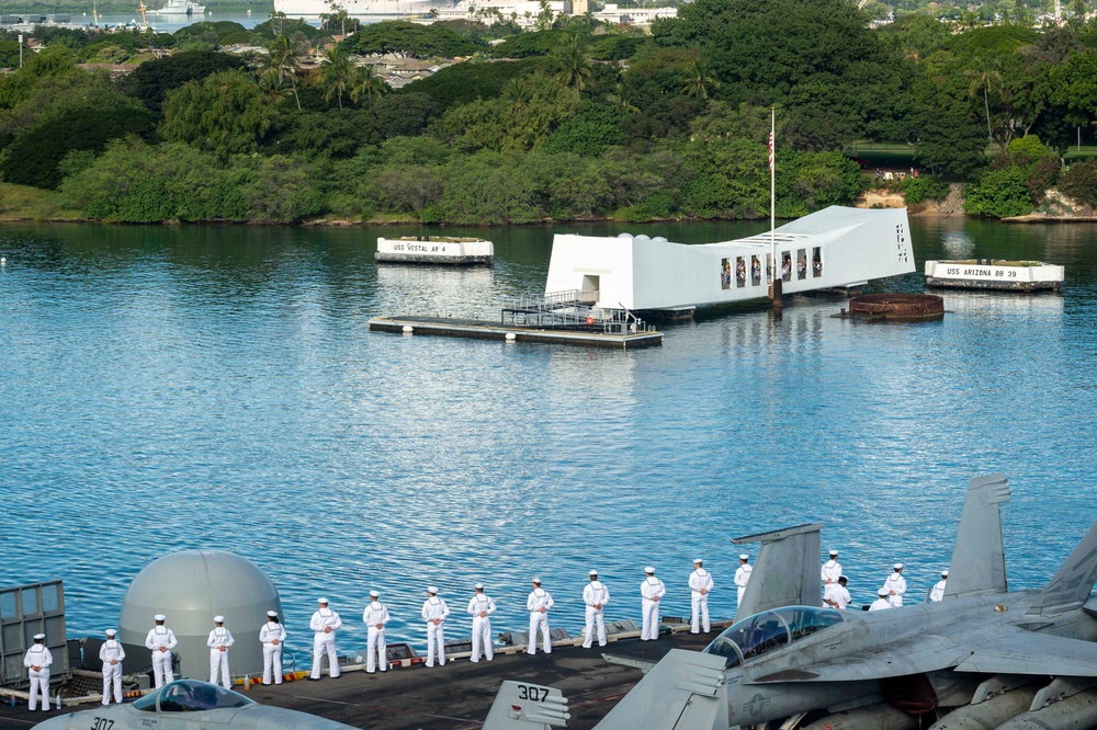 USS Carl Vinson (CVN 70) Pulls into Pearl Harbor for a Scheduled Port Visit