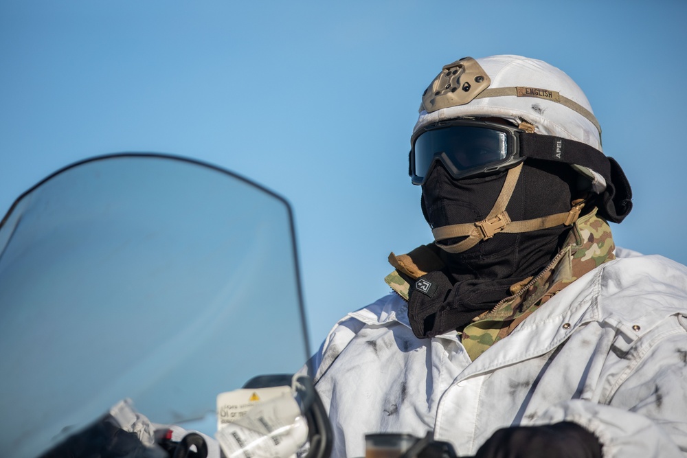 11th Airborne Division OPFOR Distribute Supplies on Snow Machines during JPMRC 24-02