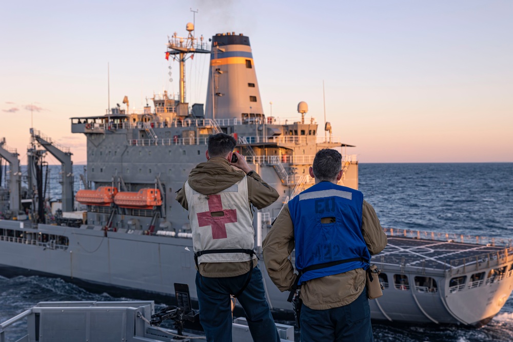 Abraham Lincoln conducts a replenishment-at-sea