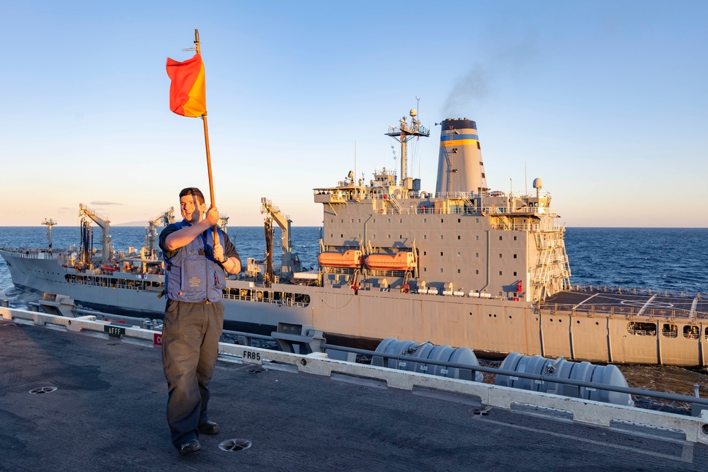 Abraham Lincoln conducts a replenishment-at-sea