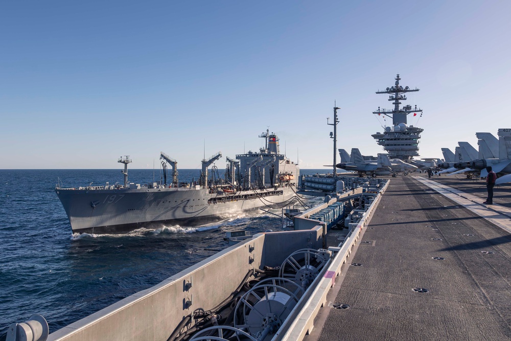 Abraham Lincoln conducts a replenishment-at-sea