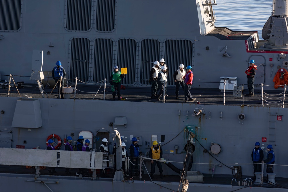 Abraham Lincoln conducts a replenishment-at-sea