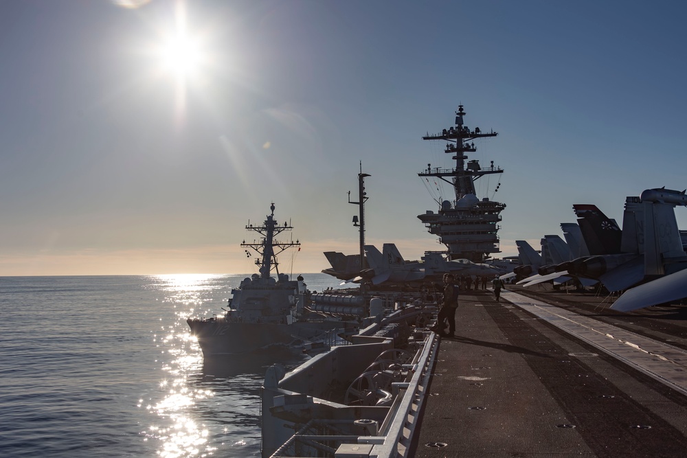 Abraham Lincoln conducts a replenishment-at-sea