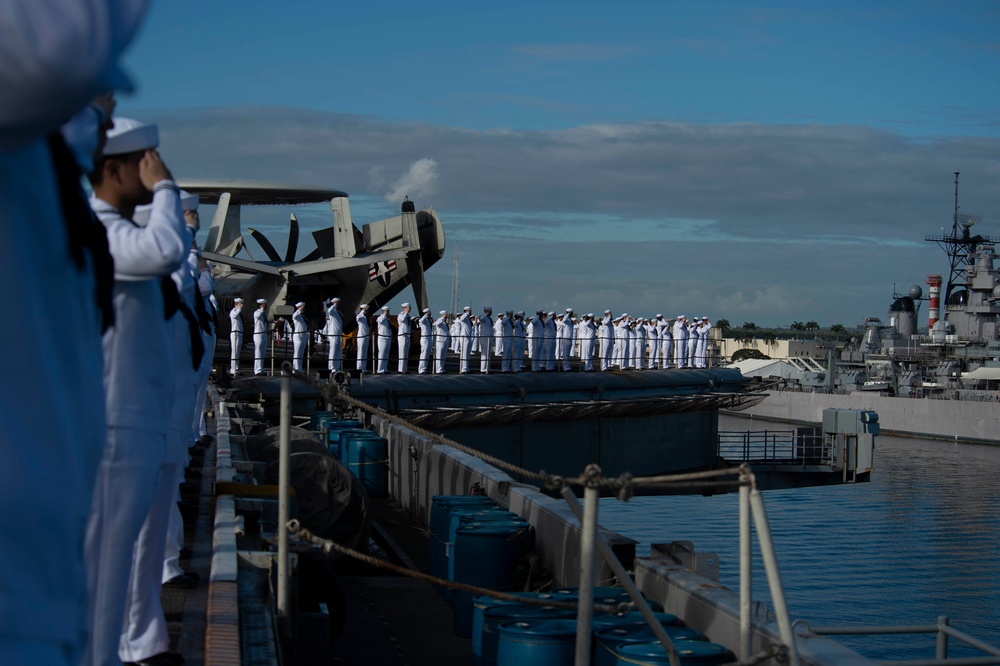 USS Carl Vinson (CVN 70) Pulls into Pearl Harbor for a Scheduled Port Visit