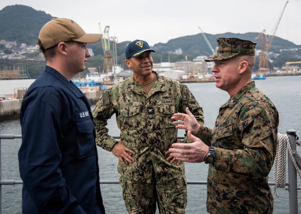 Brig. Gen. Hall Visits Sasebo CTF76/3 Units