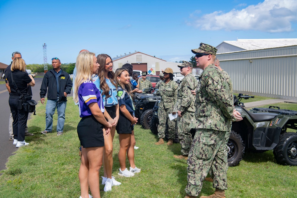 NFL Cheerleaders with Armed Forces Entertainment Visit Pacific Missile Range Facility (PMRF)