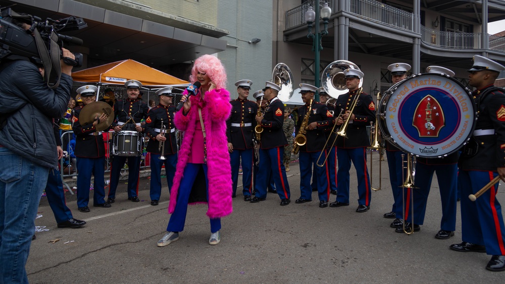 2d Marine Division Band Performs in the Krewe of Zulu Parade 2024