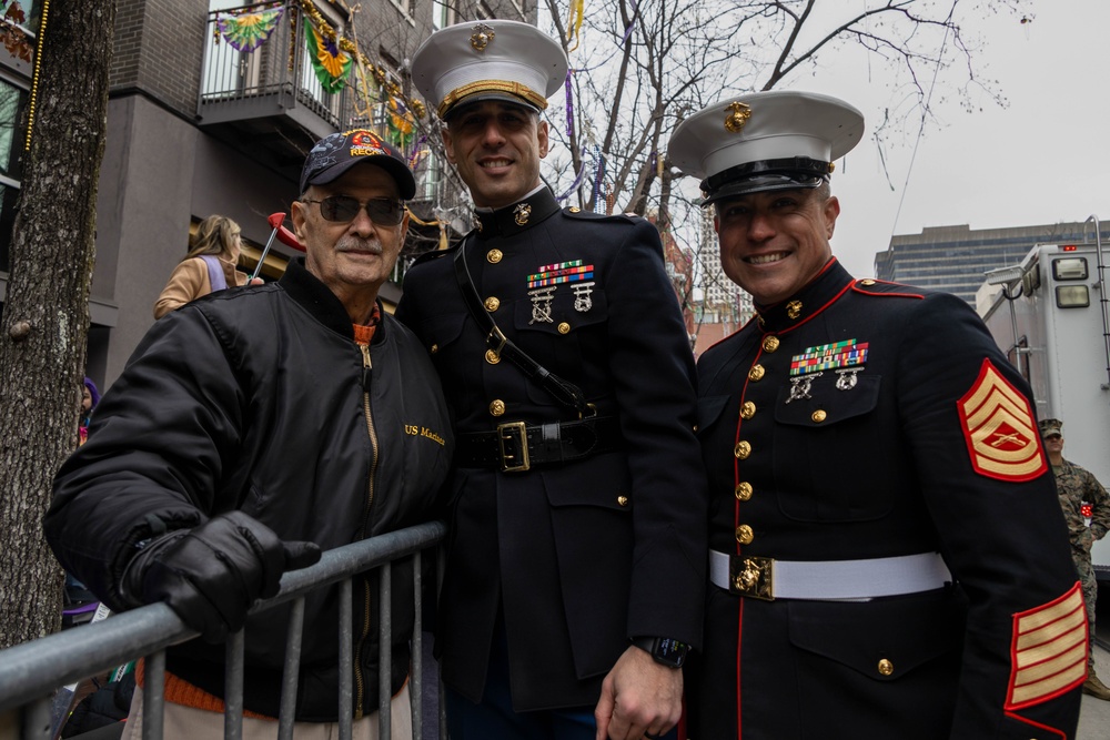 2d Marine Division Band Performs in the Krewe of Zulu Parade 2024