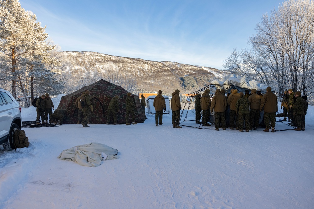 U.S. Marines with 2nd Marine Aircraft Wing conduct four-day cold-weather training course