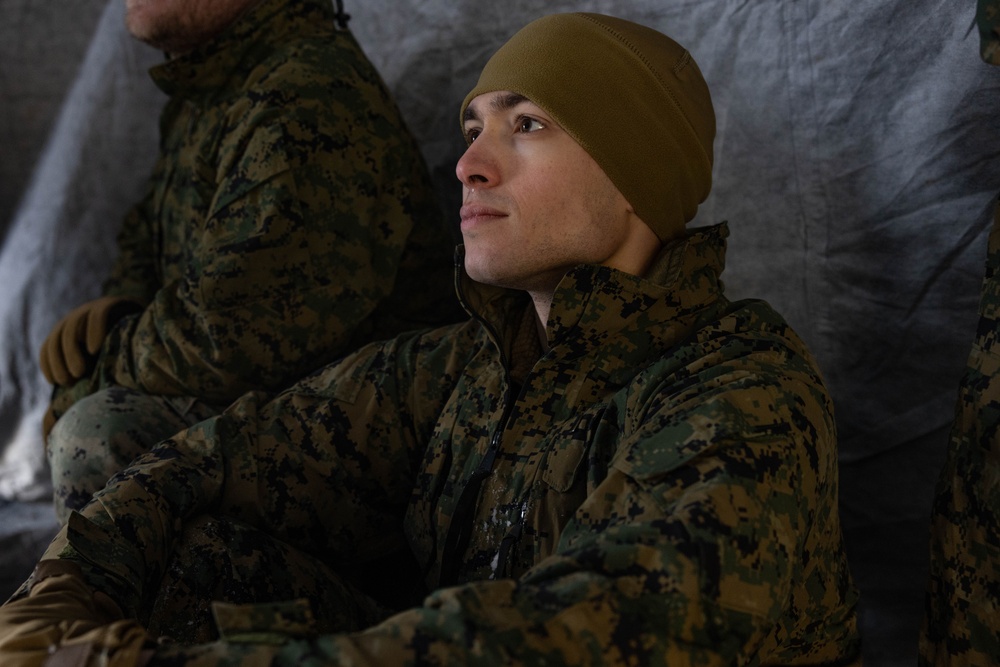 U.S. Marines with 2nd Marine Aircraft Wing conduct four-day cold-weather training course