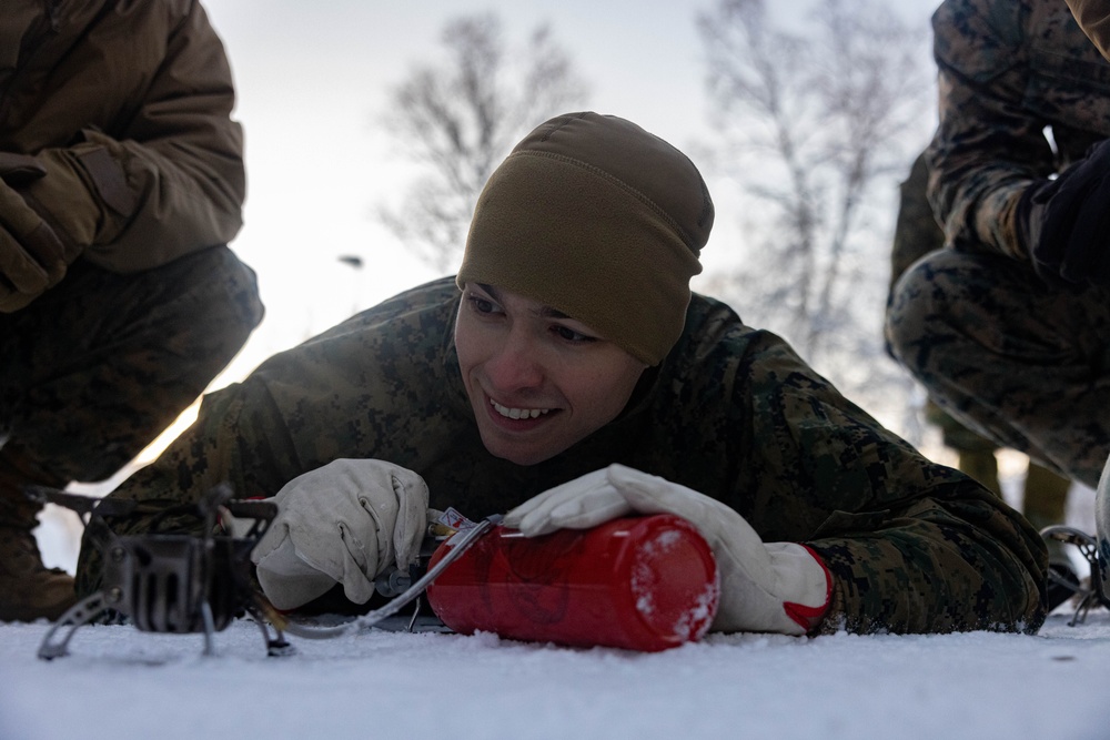 U.S. Marines with 2nd Marine Aircraft Wing conduct four-day cold-weather training course