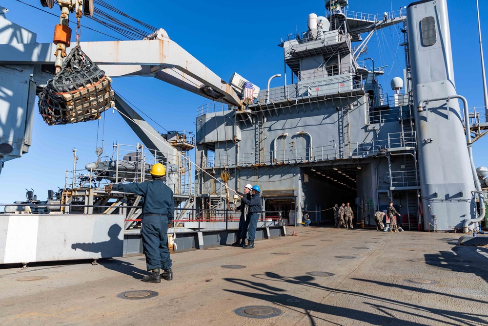 Members of Le Bataillon de Fusiliers Marins (BFM) Détroyat Embark USS Gunston Hall (LSD 44) in Preparation for Steadfast Defender 24