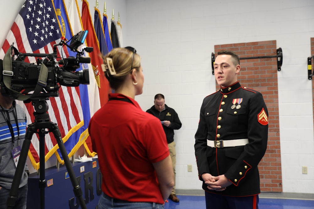 Joint Armed Forces Color Guard Connect With JROTC Students in Las Vegas