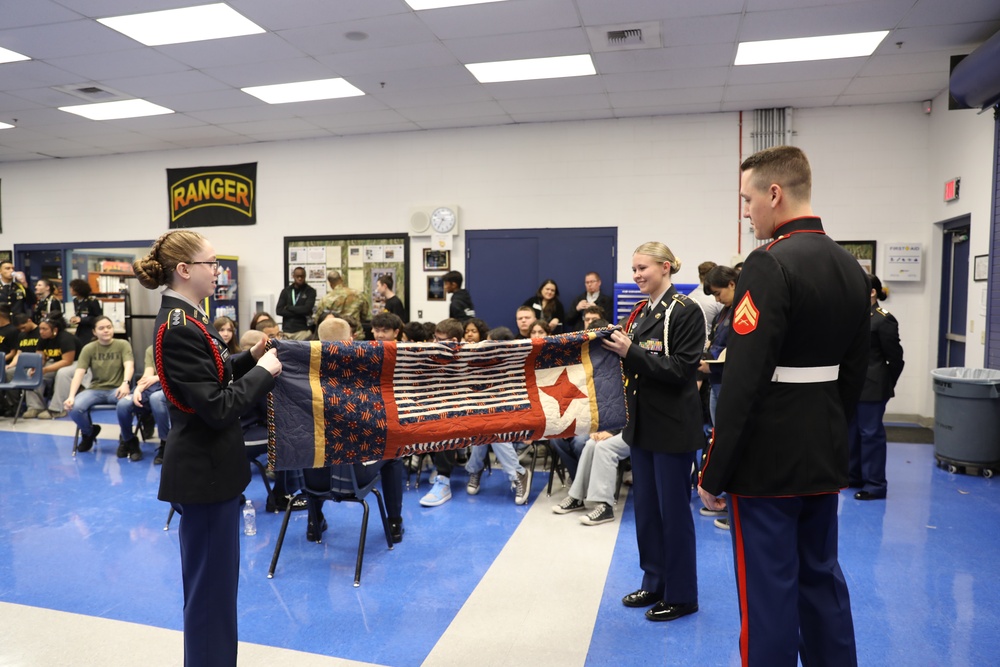 Joint Armed Forces Color Guard Connect With JROTC Students in Las Vegas