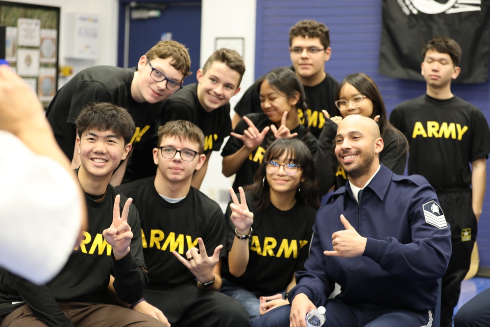 Joint Armed Forces Color Guard Connect With JROTC Students in Las Vegas