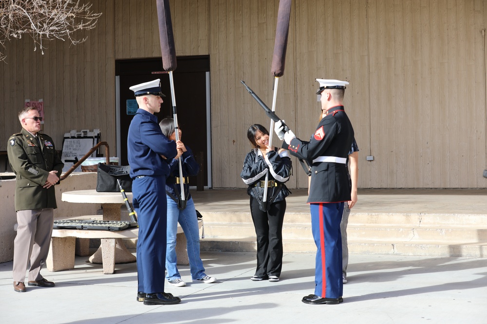 Joint Armed Forces Color Guard Connect With JROTC Students in Las Vegas