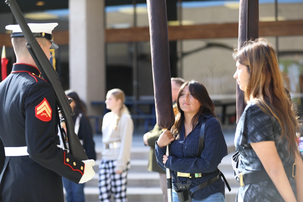 Joint Armed Forces Color Guard Connect With JROTC Students in Las Vegas