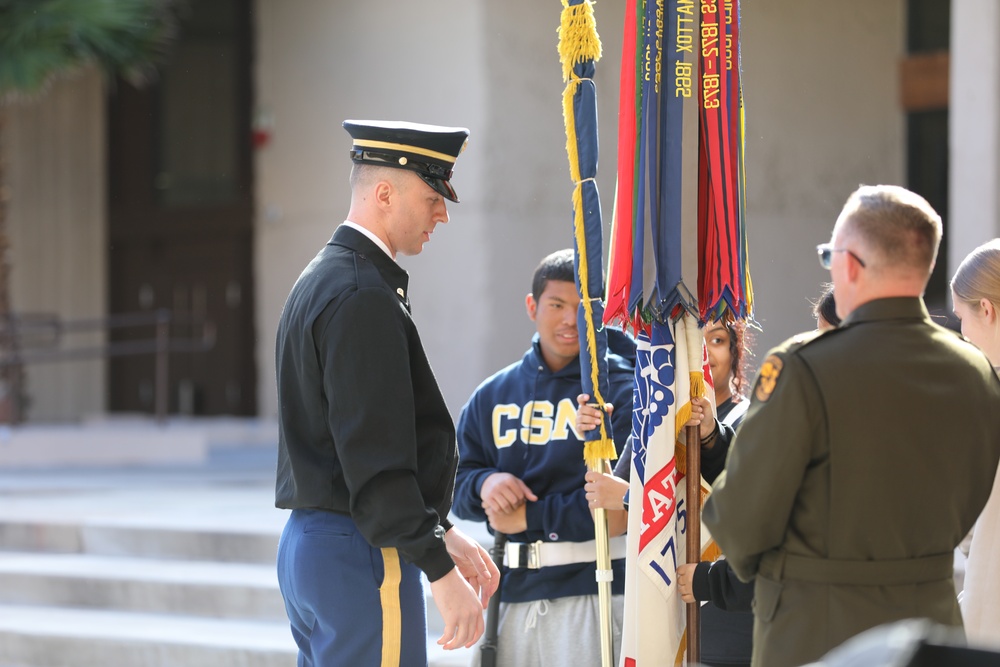 Joint Armed Forces Color Guard Connect With JROTC Students in Las Vegas