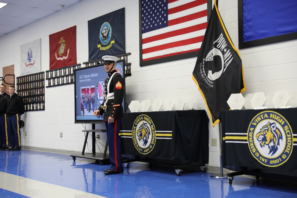 Joint Armed Forces Color Guard Connect With JROTC Students in Las Vegas