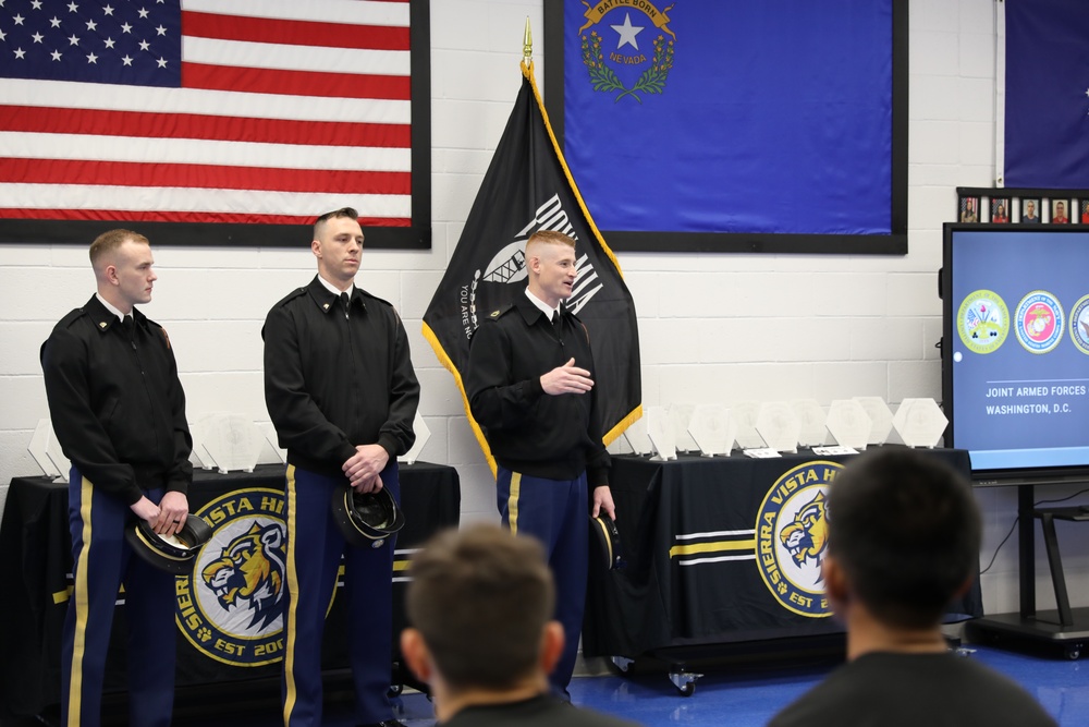 Joint Armed Forces Color Guard Connect With JROTC Students in Las Vegas