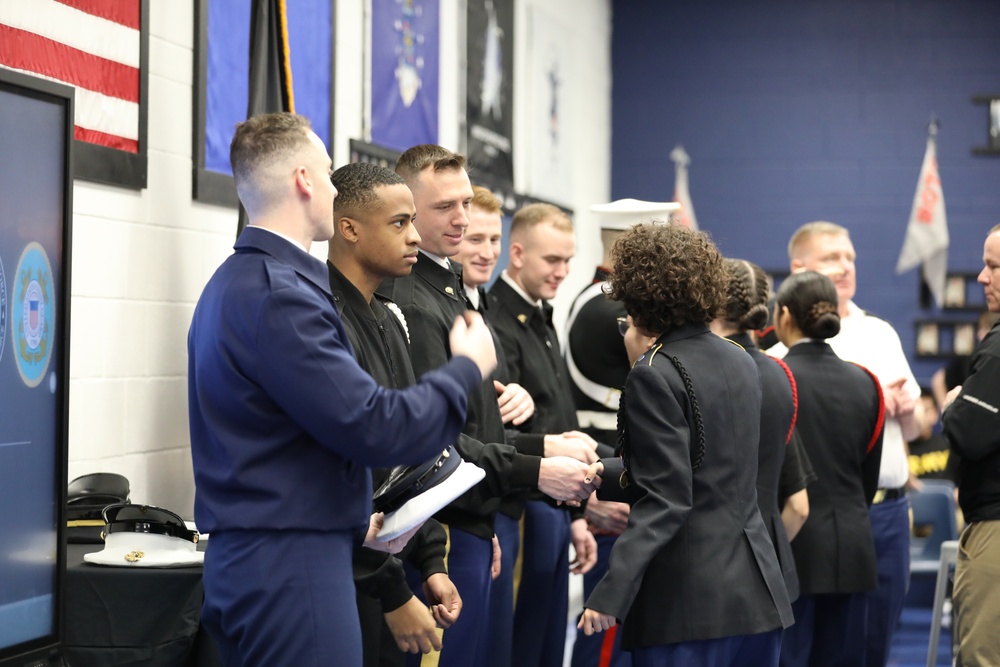 Joint Armed Forces Color Guard Connect With JROTC Students in Las Vegas